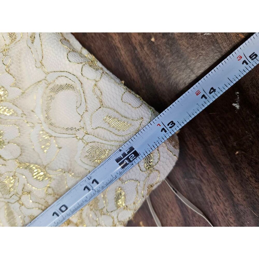 Forever 21 Cream and Gold Lace Strapless Mini Dress Womens Small NEW TAGS - Picture 7 of 9